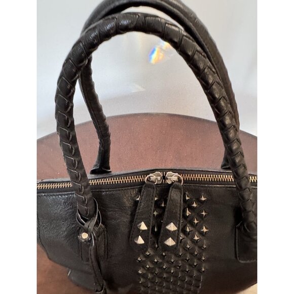 Frye Black Jesse Studded Leather Satchel Style Handbag EUC Clean $568 - Picture 3 of 16